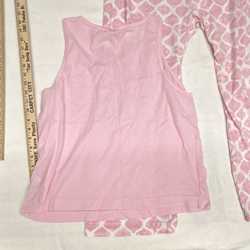 Women’s XL Pink/White 2pc Pajama Set Joyful Graphic Tank Geometric Pants 0035